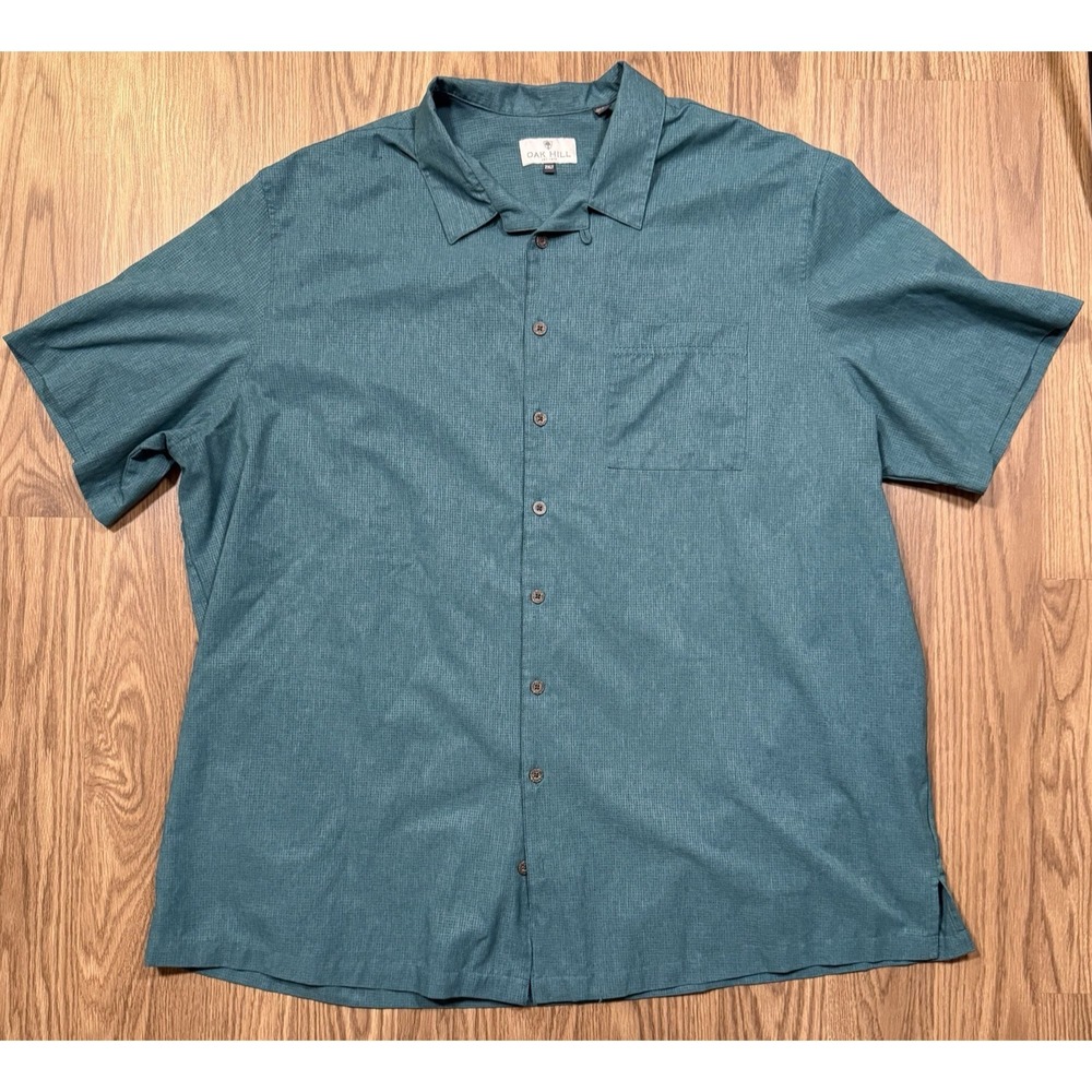 Oak Hill by DXL Big & Tall Solid Camp Shirt - Fanfare Color Mens 2XLT - Picture 4 of 4